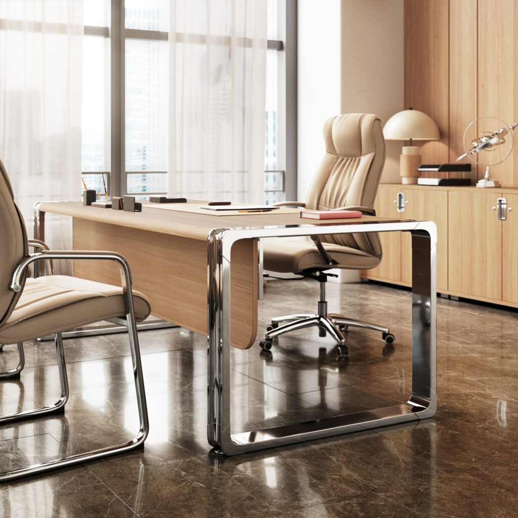Bureau de direction chromé Valence